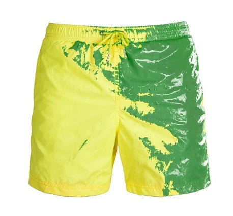 Pantalones cortos de playa con cambio de Color mágico, bañadores de verano para hombre, bañadores de secado rápido, pantalones cortos de playa