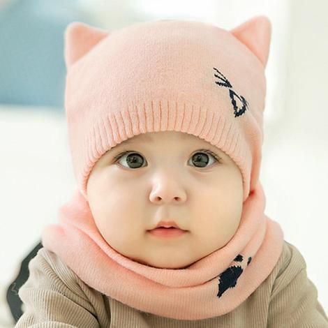 Conjunto de gorro, bufanda, gorro de punto y protección auditiva para niños y niñas