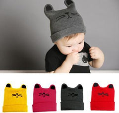 Gorros De Punto para Niños Recién Nacidos Gorro con Orejas De Gato De Dibujos Animados Gorro Cálido Otoño Invierno Unisex