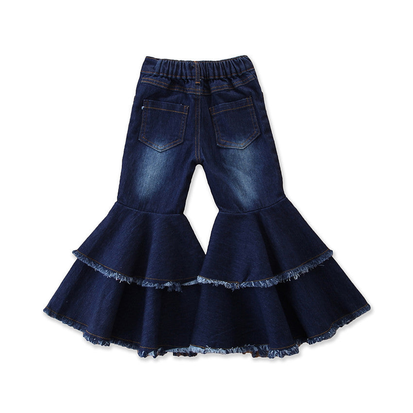 Pantalones acampanados de estilo europeo para jeans para niñas.