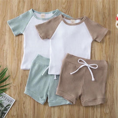 2 piezas camisa y pantalones cortos ropa para niños traje de verano para niños