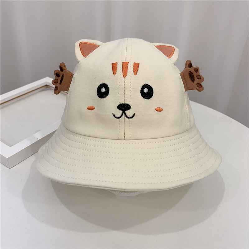 Panamá para el sol, diseño de gatito y rana, gorro pequeño para orinal, unisex