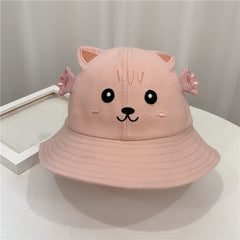 Panamá para el sol, diseño de gatito y rana, gorro pequeño para orinal, unisex