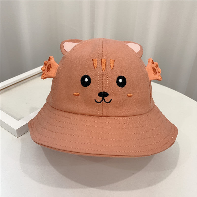 Panamá para el sol, diseño de gatito y rana, gorro pequeño para orinal, unisex