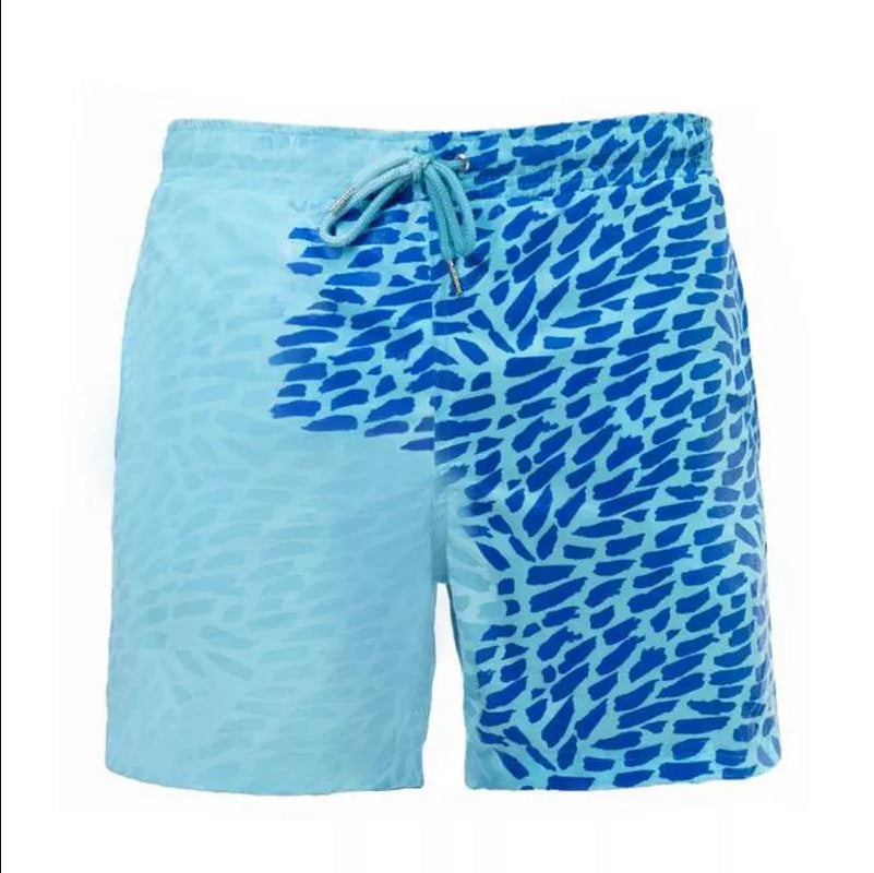 Pantalones cortos de playa con cambio de Color mágico, bañadores de verano para hombre, bañadores de secado rápido, pantalones cortos de playa