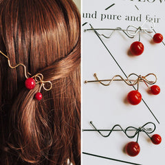 Accesorios para el cabello Horquilla para dama Horquilla de cereza roja