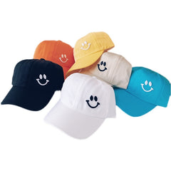 Gorra de béisbol infantil con carita sonriente bordada, unisex