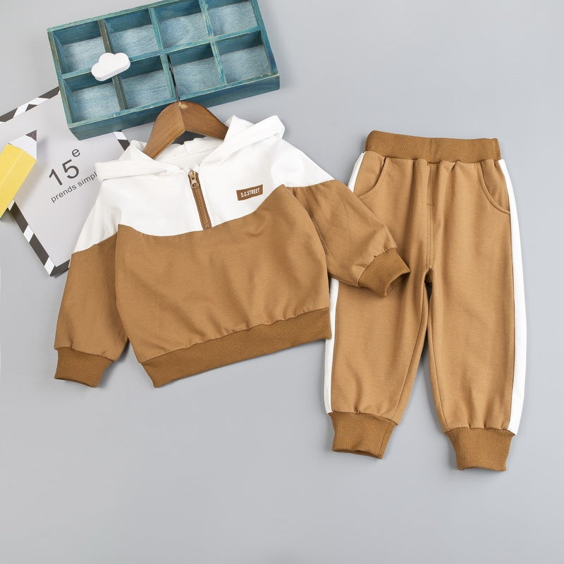 Ropa infantil de otoño. Nuevo mono deportivo para niña con capucha