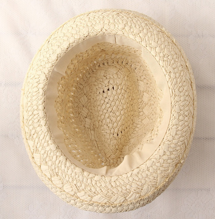 Sombrero de Paja Sombrero Transpirable para Padres e Hijos Sombrero de Sol de Playa para niños de Panamá de Verano para Hombres