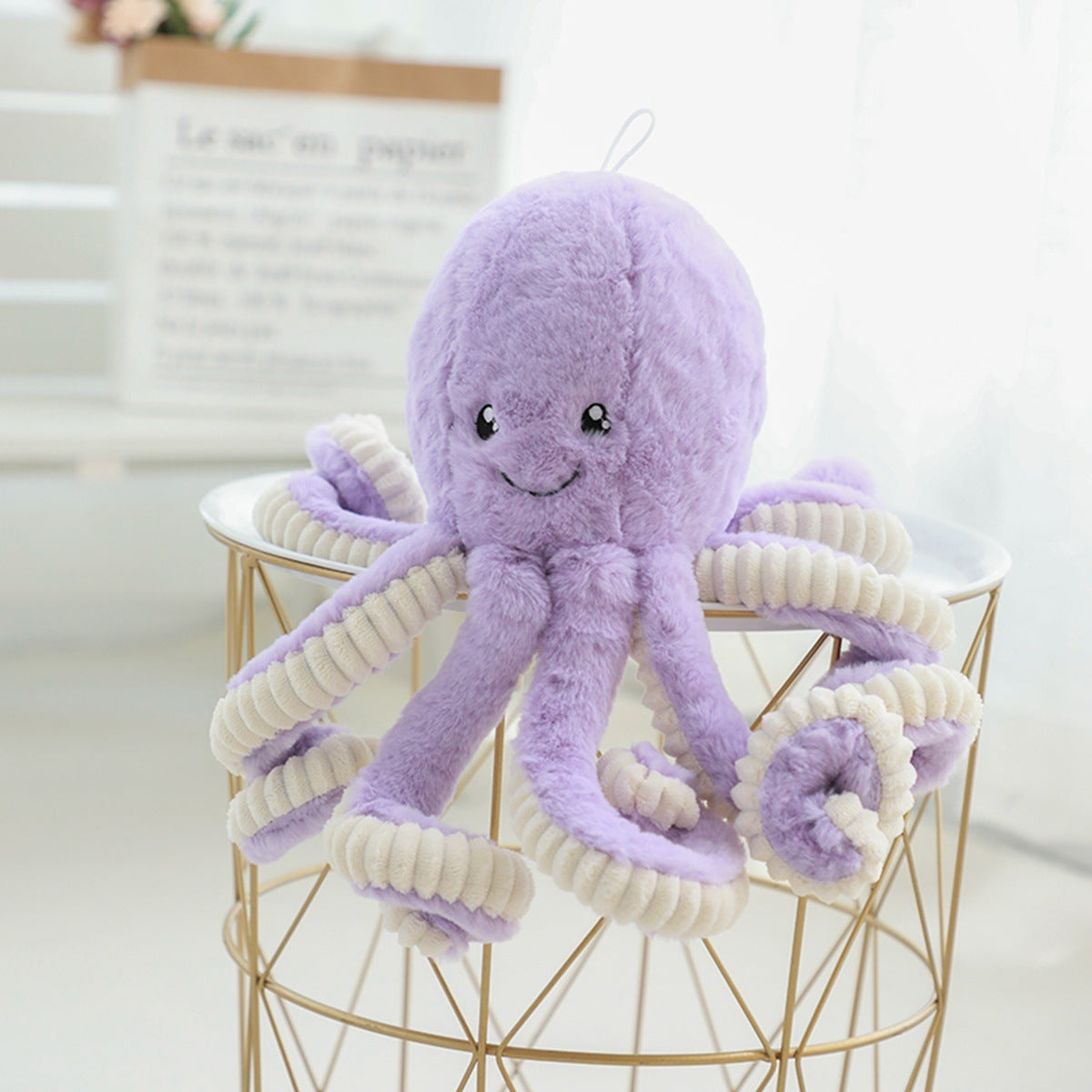 Precioso juguete de peluche colgante de pulpo de simulación