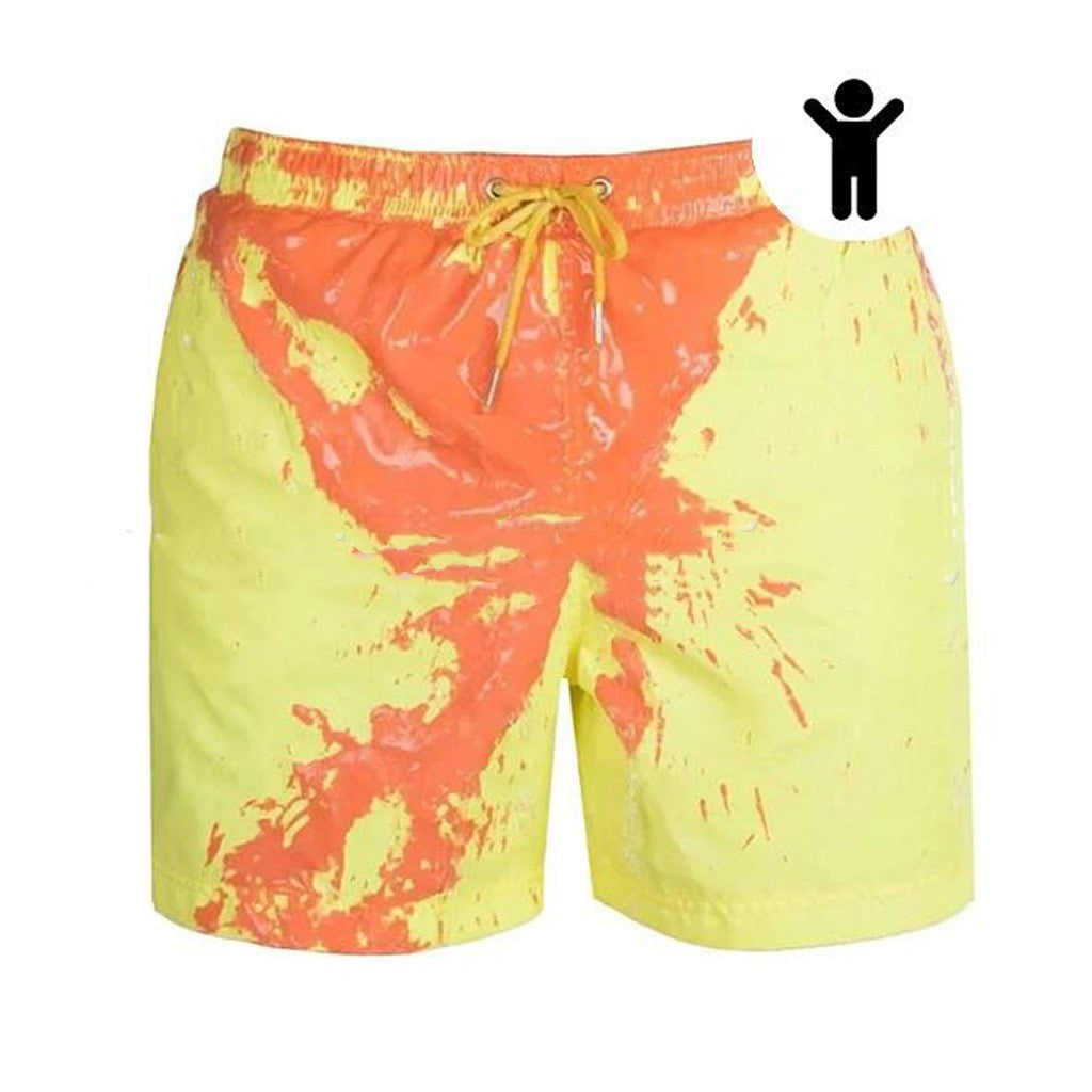 Pantalones cortos de playa con cambio de Color mágico, bañadores de verano para hombre, bañadores de secado rápido, pantalones cortos de playa