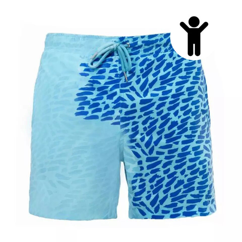 Pantalones cortos de playa con cambio de Color mágico, bañadores de verano para hombre, bañadores de secado rápido, pantalones cortos de playa