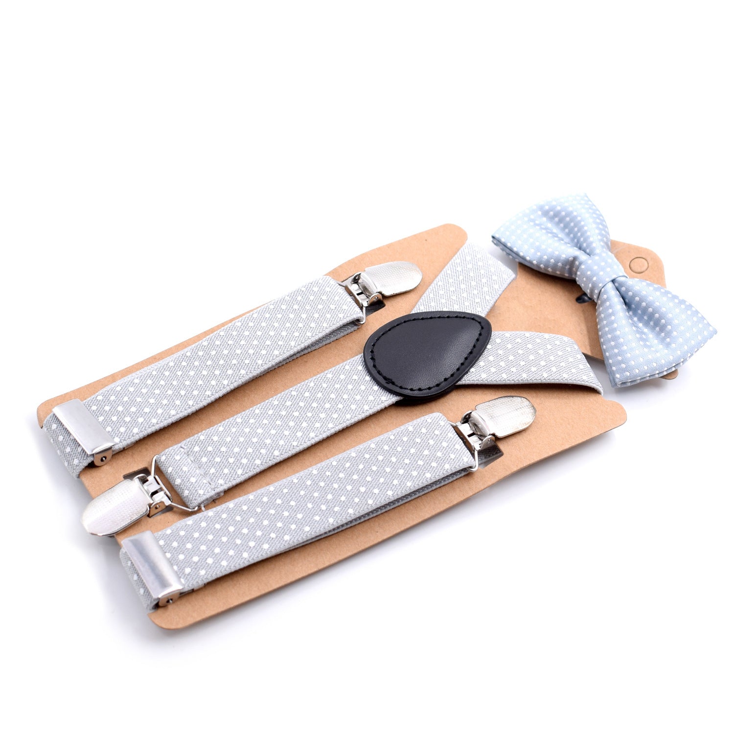 Conjunto de pajarita con tres clips en forma de Y para niños con correa de hombro, unisex