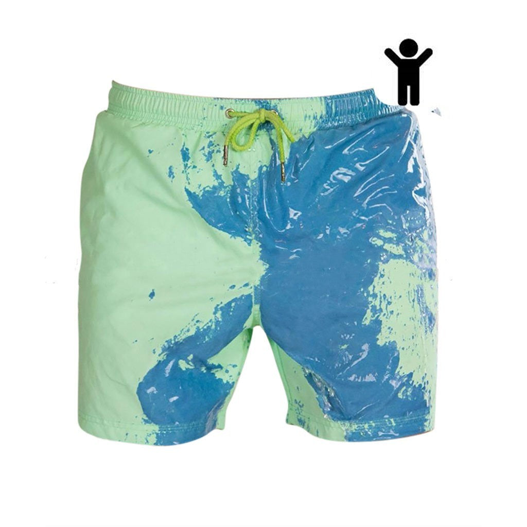 Pantalones cortos de playa con cambio de Color mágico, bañadores de verano para hombre, bañadores de secado rápido, pantalones cortos de playa