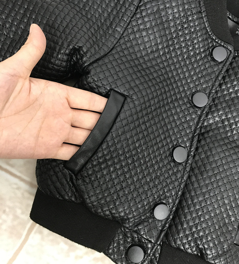 Chaqueta de cuero PU para bebé con cuello redondo Chaqueta para niño