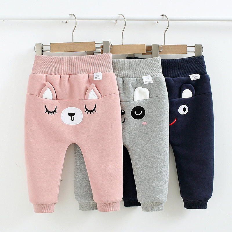 Pantalones a tope de dibujos animados de otoño e invierno para niñas y niños