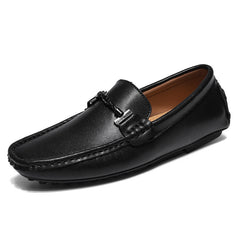 Zapatos de cuero casuales de moda británica de talla grande para hombres