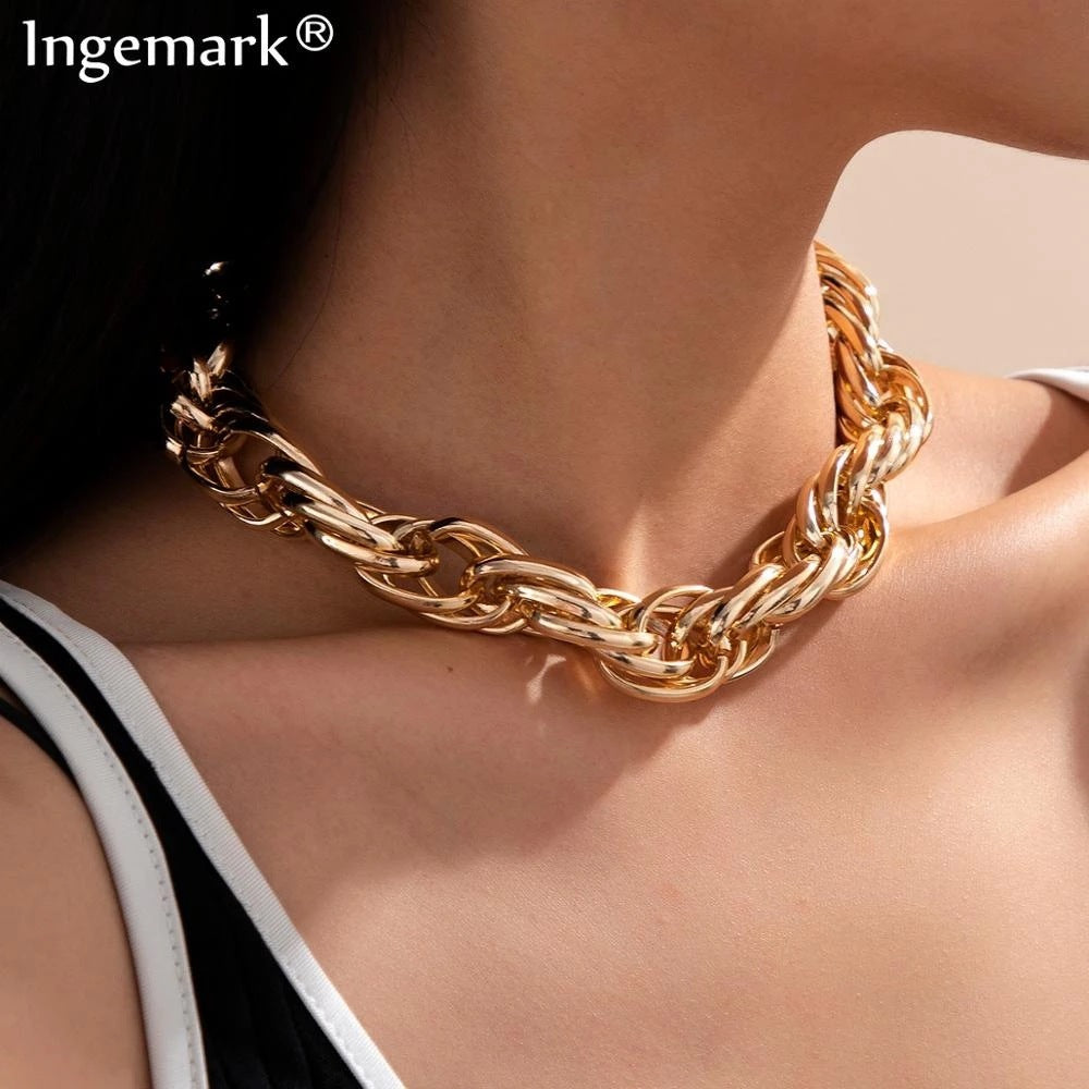 Cadena de molienda en ángulo para mujer, collar de cadena con linterna, accesorios para mujer