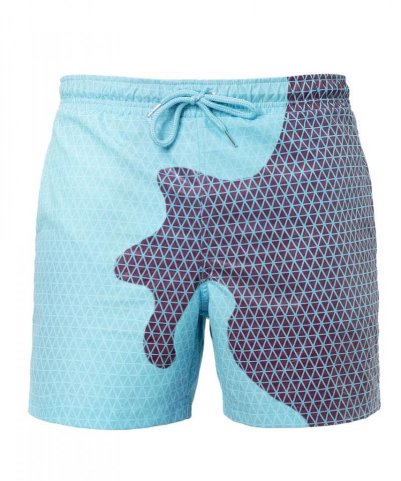 Pantalones cortos de playa con cambio de Color mágico, bañadores de verano para hombre, bañadores de secado rápido, pantalones cortos de playa