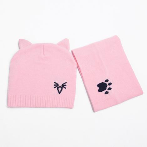 Conjunto de gorro, bufanda, gorro de punto y protección auditiva para niños y niñas