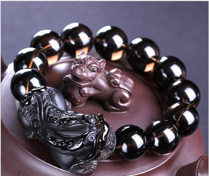 Pulsera de hombre Antracita negra Pulsera frambuesa Grifo grande mate