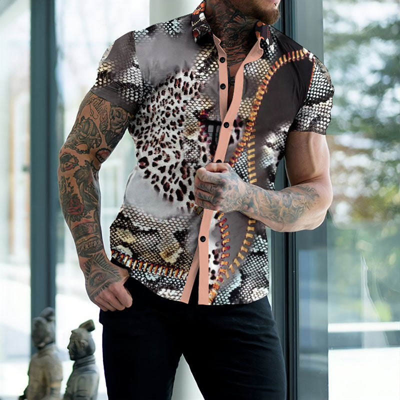 Camisa con estampado de playa de verano para hombre