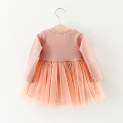 Nuevo Vestido infantil de otoño, vestido Floral de princesa de manga larga, falda para niños