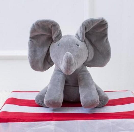 Juguete interactivo de elefante de peluche Peek-A-Boo para niños