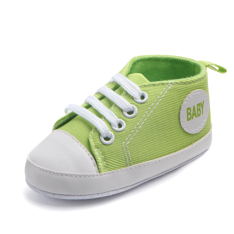 Zapatillas deportivas clásicas de lona para niños y niñas, zapatos para primeros pasos, suela suave, antideslizantes