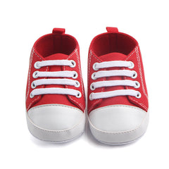 Zapatillas deportivas clásicas de lona para niños y niñas, zapatos para primeros pasos, suela suave, antideslizantes