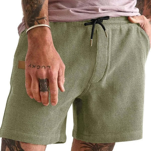 Pantalones cortos sueltos casuales sólidos, para hombre