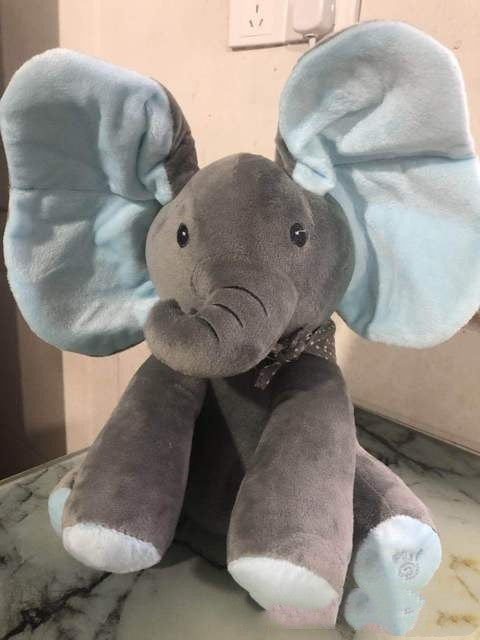 Juguete interactivo de elefante de peluche Peek-A-Boo para niños