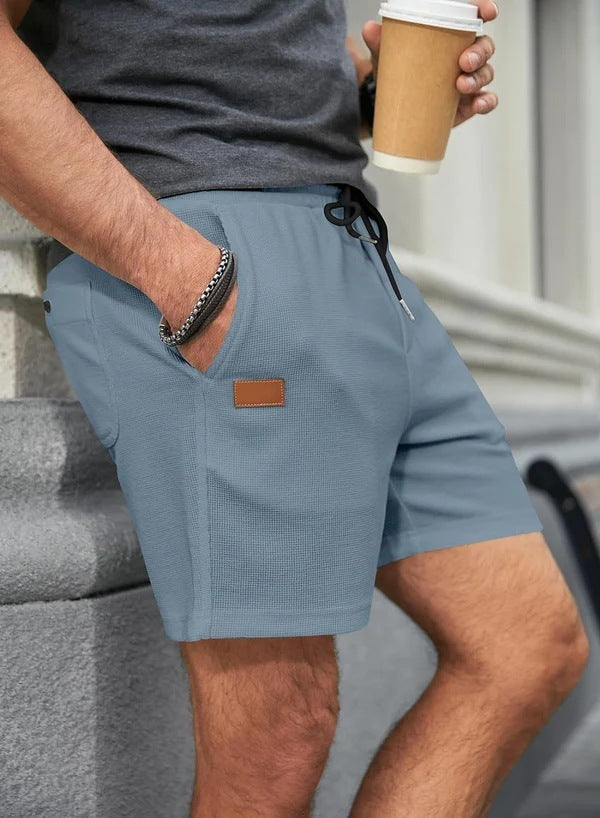 Pantalones cortos sueltos casuales sólidos, para hombre