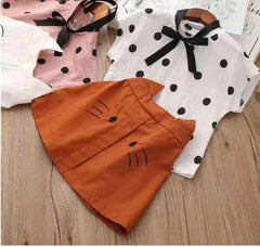 Ropa de verano para niños, camiseta con lazo grande, pantalones cortos, traje para niñas