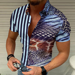 Camisa con estampado de playa de verano para hombre