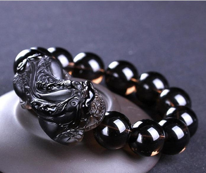 Pulsera de hombre Antracita negra Pulsera frambuesa Grifo grande mate