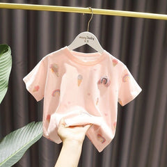 Ropa fina de verano para niños, camiseta para niñas.