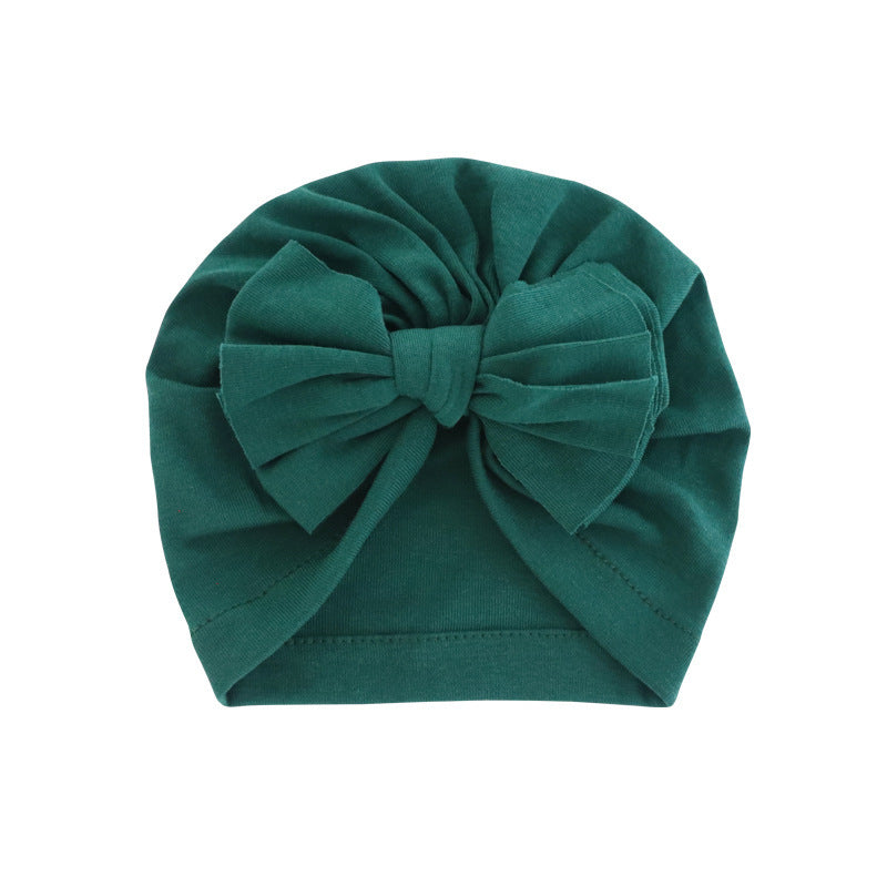 Capucha con lazo, turbante, gorro de color liso, para niñas