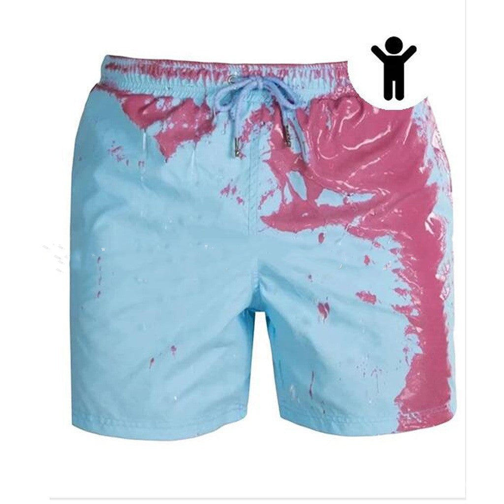 Pantalones cortos de playa con cambio de Color mágico, bañadores de verano para hombre, bañadores de secado rápido, pantalones cortos de playa