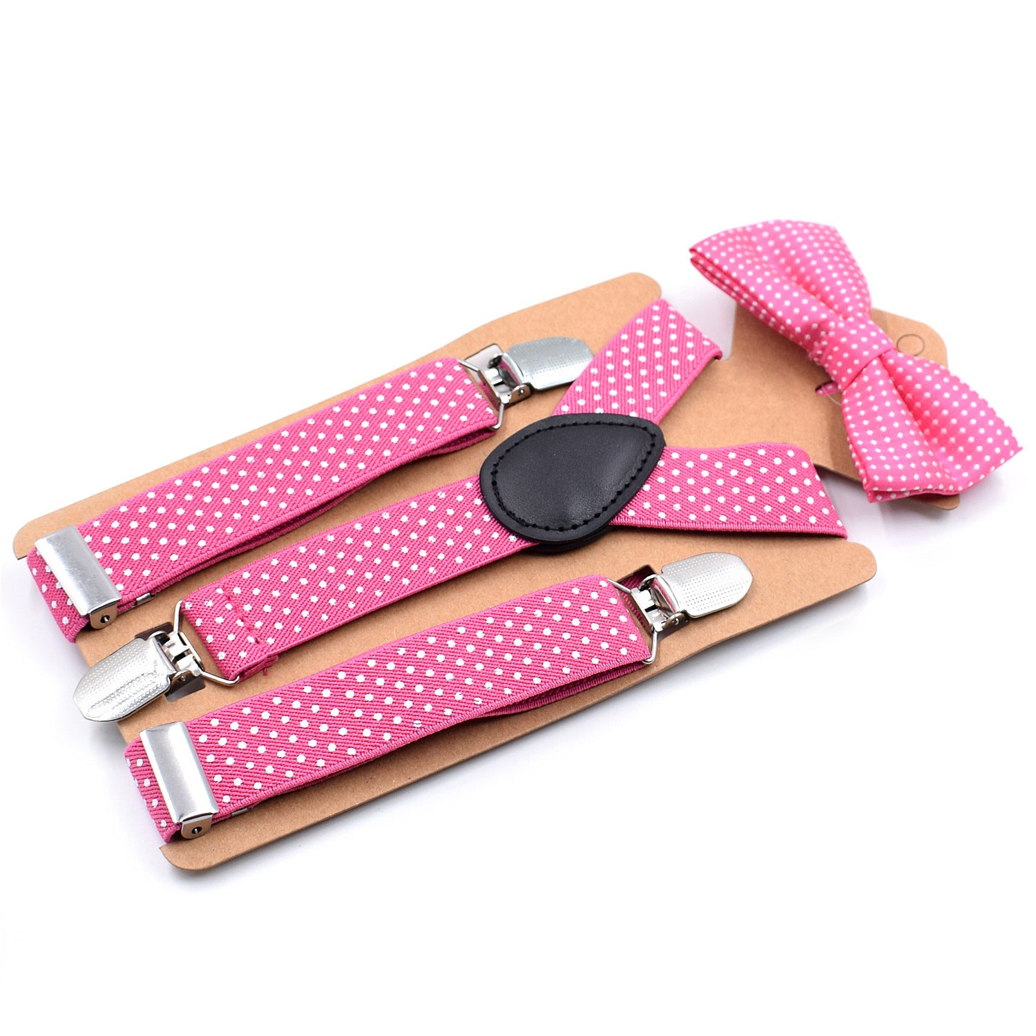 Conjunto de pajarita con tres clips en forma de Y para niños con correa de hombro, unisex