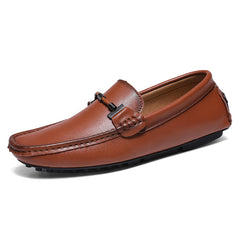 Zapatos de cuero casuales de moda británica de talla grande para hombres