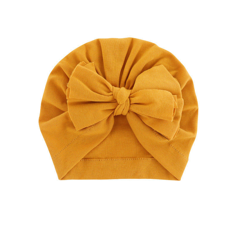 Capucha con lazo, turbante, gorro de color liso, para niñas