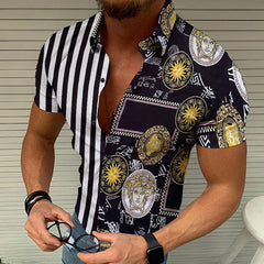 Camisa con estampado de playa de verano para hombre