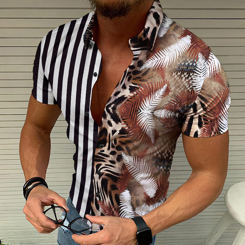 Camisa con estampado de playa de verano para hombre