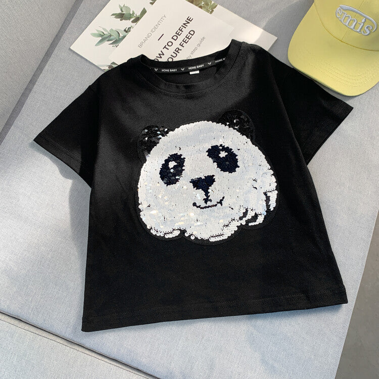 Camiseta de manga corta para niño y niña con animales