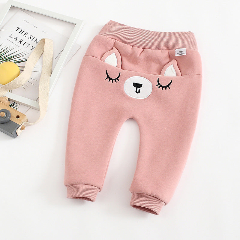 Pantalones a tope de dibujos animados de otoño e invierno para niñas y niños