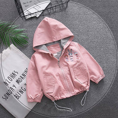 Ropa para niños, chaqueta para niñas, chaqueta bonita para primavera y otoño para niños, cortavientos con diseño de conejo de dibujos animados