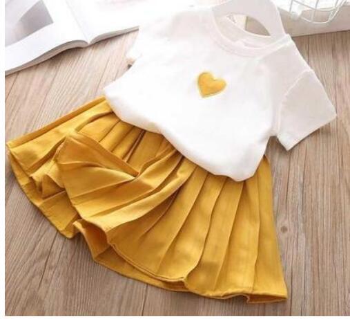 Ropa de verano para niños, camiseta con lazo grande, pantalones cortos, traje para niñas