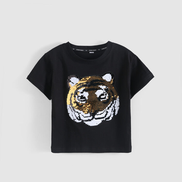 Camiseta de manga corta para niño y niña con animales