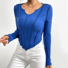 Jersey de punto irregular con cuello en V para mujer, Suéter